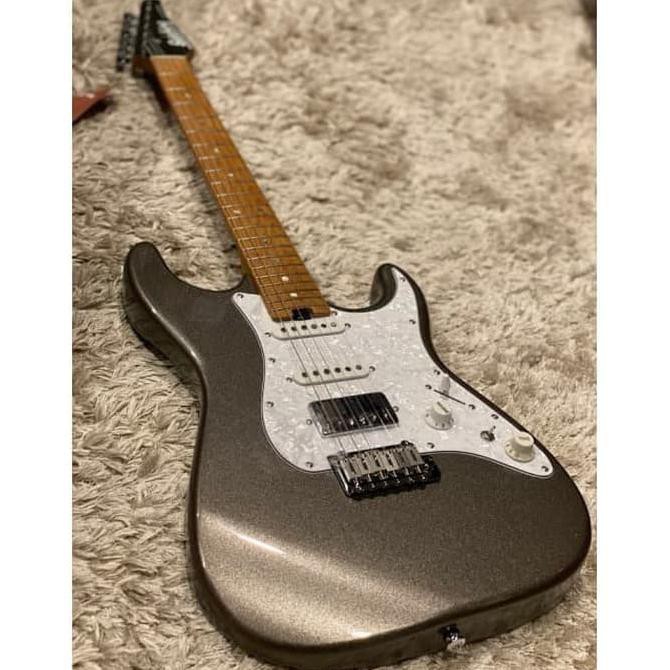 Soloking Ms-1 Classic In Pewter Grey Metallic And Roasted Maple Fb