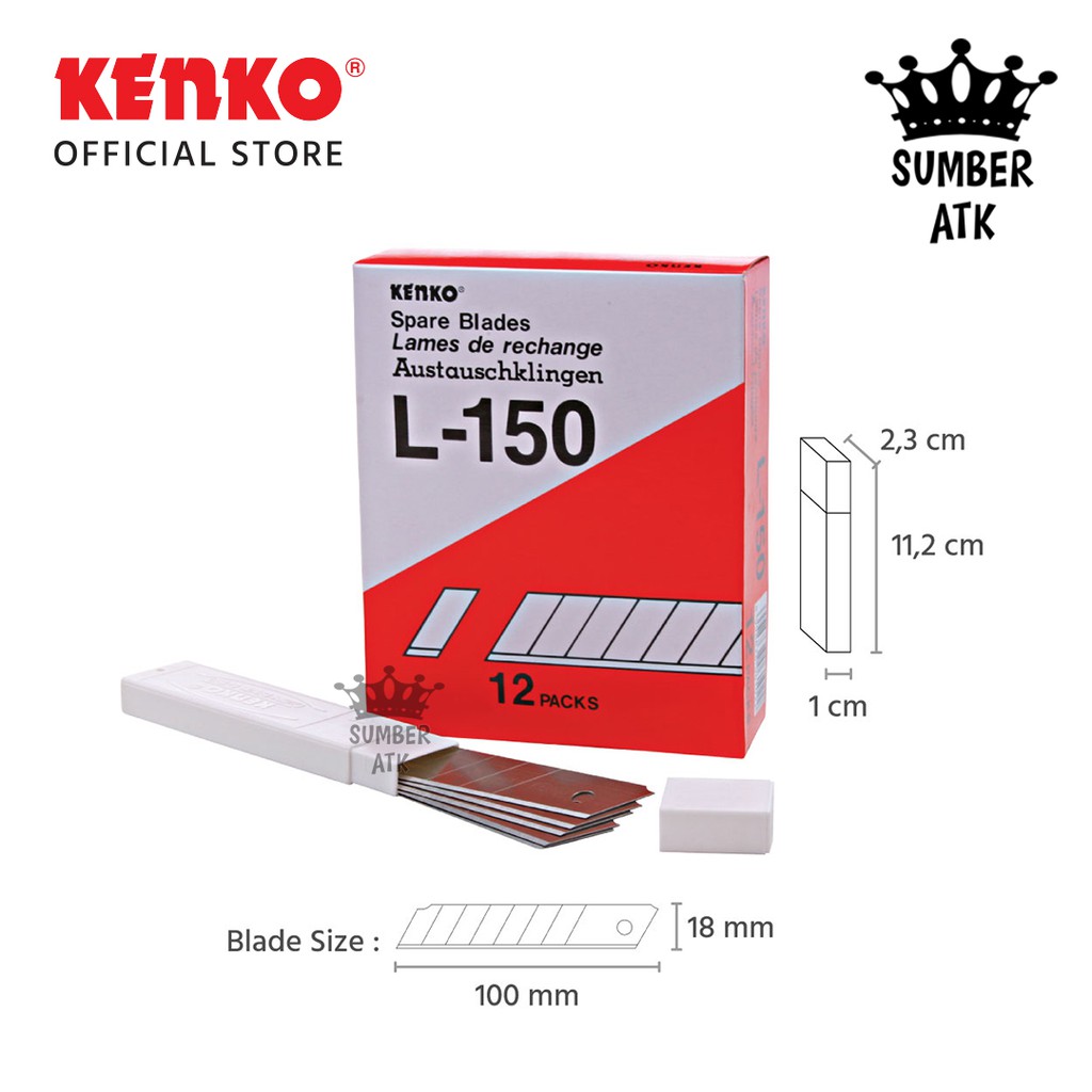 

REFILL / CUTTER BLADE KENKO L-150 (18MM) BESAR / ISI CUTTER - 1 Tube Blade for L-500 L-500A