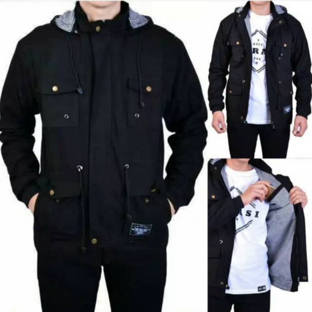 JAKET PARKA PRIA BAHAN KANVAS