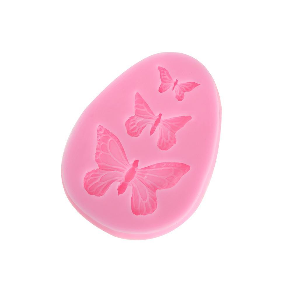 Solighter 3-lubang 3D Butterfly New Alat Dekorasi Sugarcraft Silikon