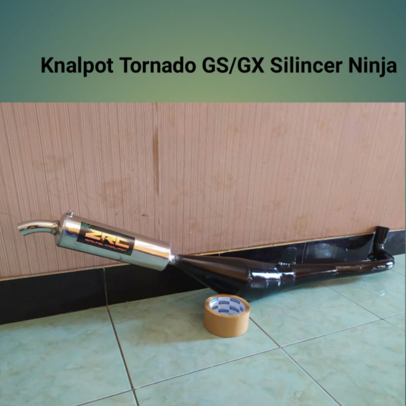 Knalpot Custom Bravo/Tornado/Sprinter Silincer Model Knalpot Ninja-Tornado Cat Hitam