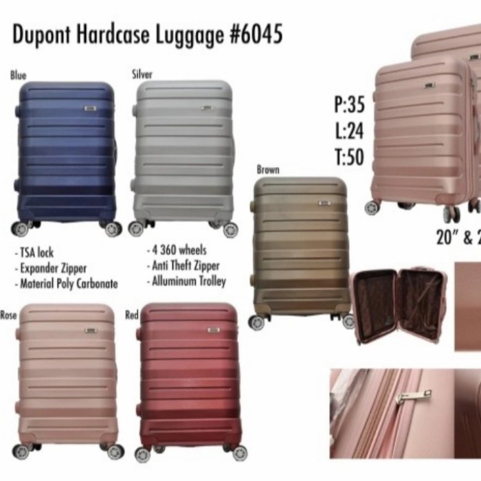 Koper - Koper Dupont Hardcase 24 Inch Anti Theft Tsa Lock Expander