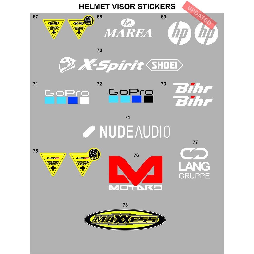 TERLARIS Stiker Sticker Cutting Helm Rossi 46 PROJECT Set MURAH