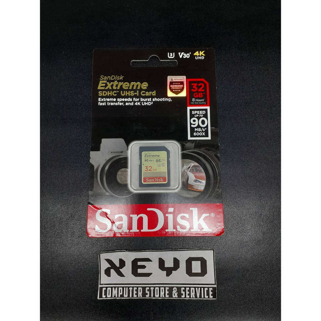 Sandisk SDHC 32Gb Extreme 90mbps Class 10 Memory Camera SD Card