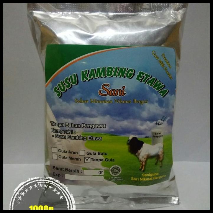

DISKON TERBATAS !!! SUSU KAMBING ETAWA TANPA GULA SANI 1000G TERLARIS