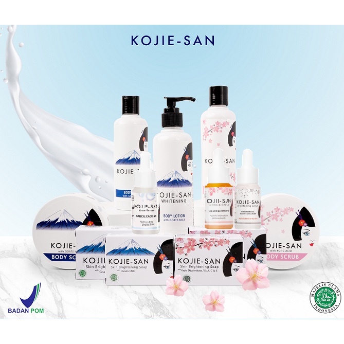 ⭐ BAGUS ⭐ KOJIE-SAN SKIN BRIGHTENING Series | Soap Body Scrub Lotion Sabun Goats Milk Kojic Acid MAMAYA Cosmina