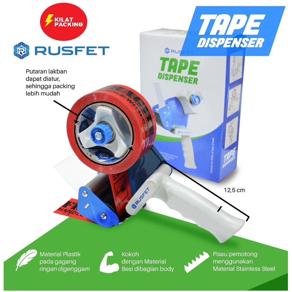 

Tape Dispenser Gagang / Alat Pemotong Lakban/ Alat Potong Lakban RUSFET RB9
