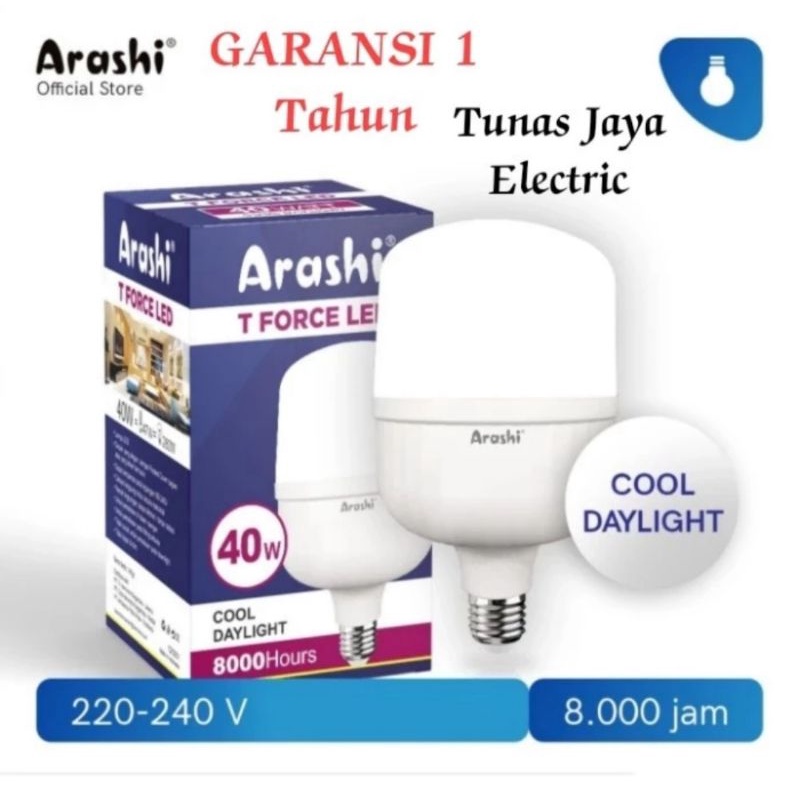 ARASHI Lampu LED T Force 40 Watt CDL (GARANSI 1 Tahun)