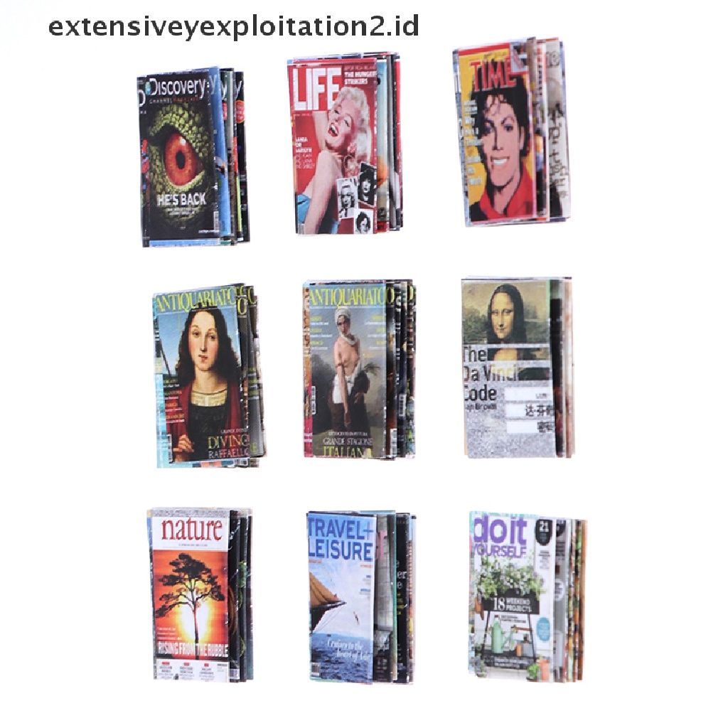 3pcs / set Miniatur Majalah Aksesoris Rumah Boneka 1: 12