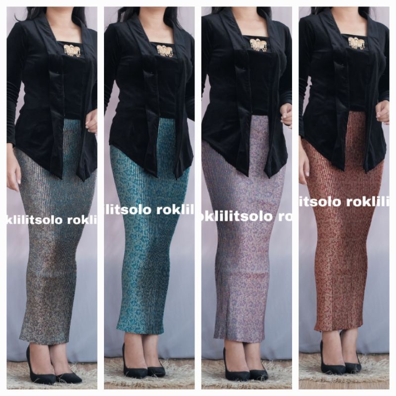 Rok Plisket Bahan Songket / Rok Kondangan Plisket bisa melar / Songket Rok Span Wisuda