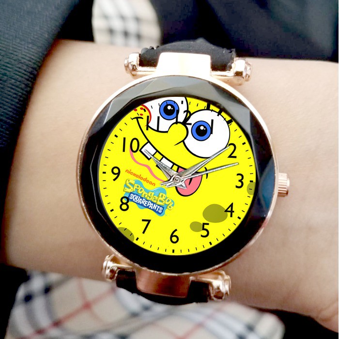 Jam Tangan Wanita Motif Spongebob Custom Analog