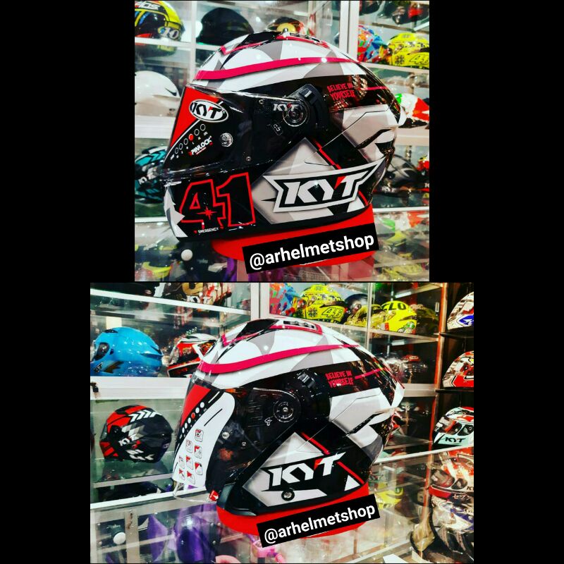 PAKET COUPLE KYT NFR NFJ ALEIX ESPARGARO 2018 MURAH DDRING DOUBLE VISOR