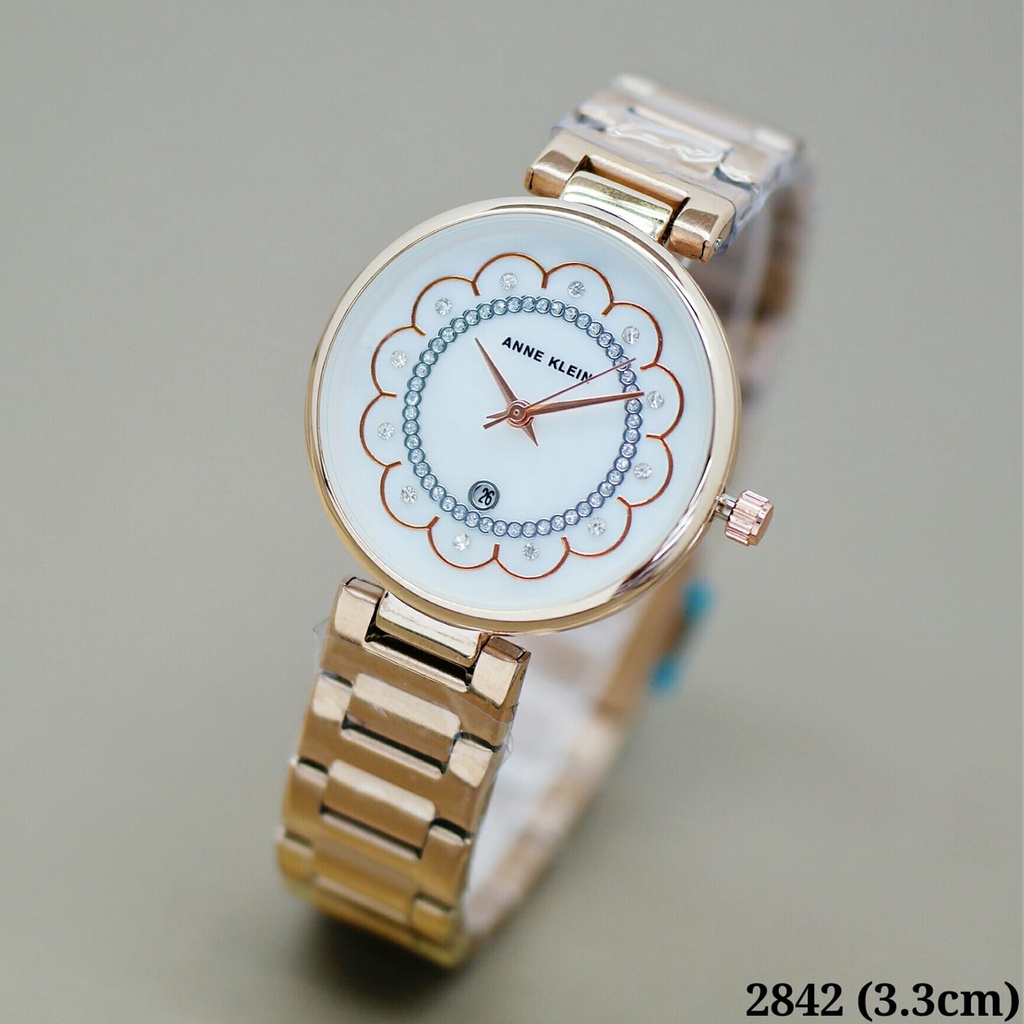 JAM TANGAN WANITA ANNE KLEIN RANTAI TANGGAL AKTIF - DIAMETER 3,3 CM