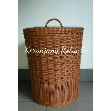  Keranjang  Rotan  Laundry Tabung Warna Coklat Shopee Indonesia