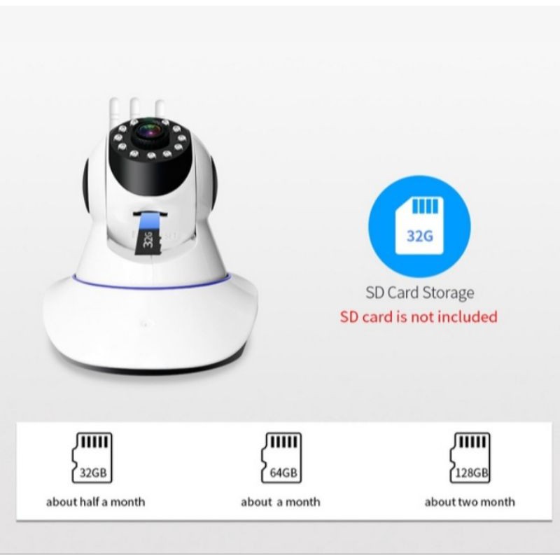 IP Cam CCTV Wireless Wifi 3 antena home security APP V380