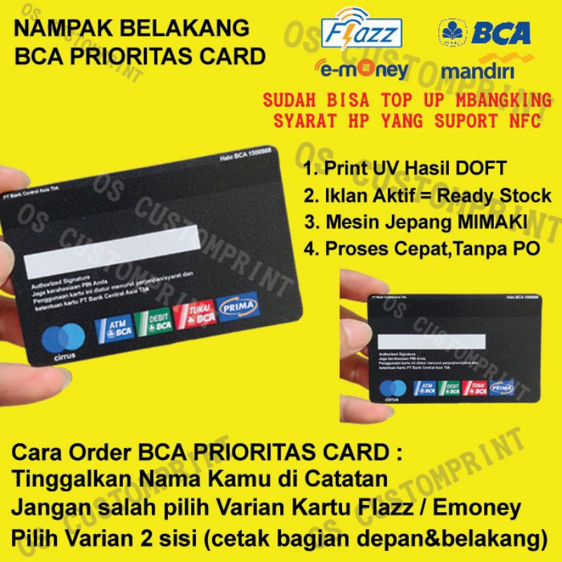 CUSTOM FLAZZ BCA GENERASI 2 NFC - BCA PRIORITAS