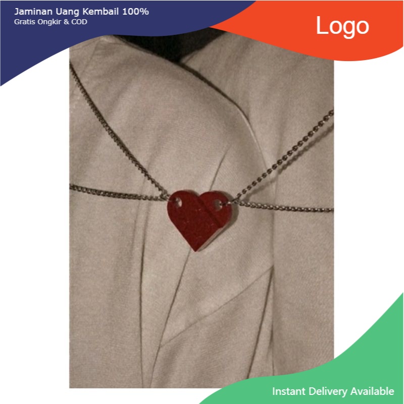 2pcs kalung Couple puzlleee legoo pasangan/ kalung aesthetic terbaru / kalung Couple love merah good