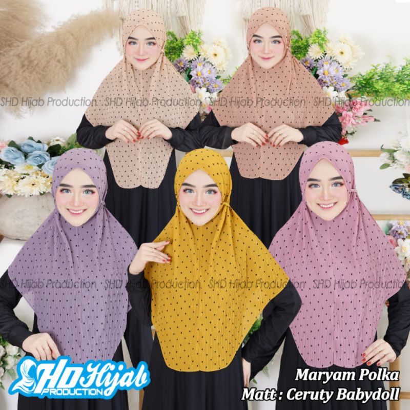HIJAB INSTAN BERGO POLKA PLISKET BY SHD Hijab