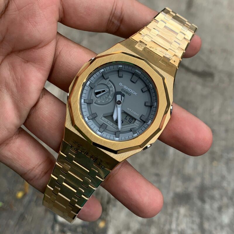 Jam casio G-shock GA2100 custom strap dan bezel