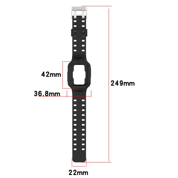 Silicone Rubber Strap with Bumper Case Cover for Redmi Watch 2 Lite