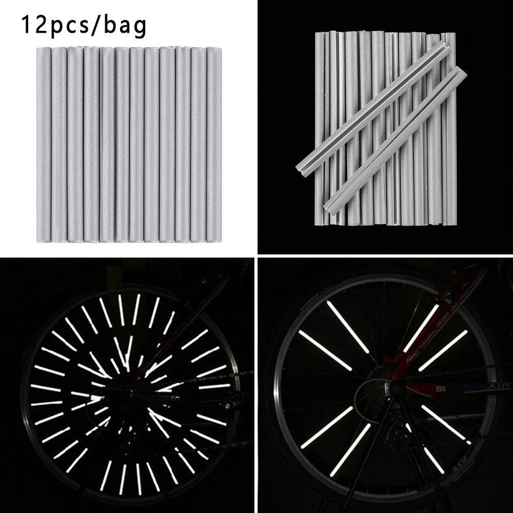 R-FLOWER 12pcs /bag Roda Rim Spoke Hot sale Outdoor Bersepeda Keselamatan Sepeda Berkendara Aksesoris Peringatan Strip Tabung