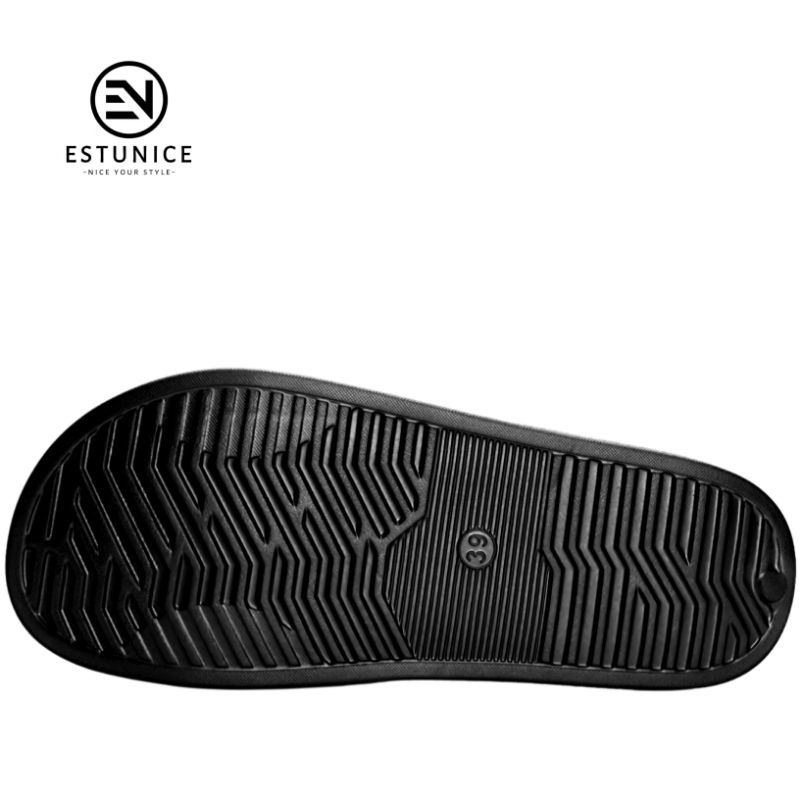 Estunice Sandal Slop Pria Slip On Slide - Original V1 Hitam-4