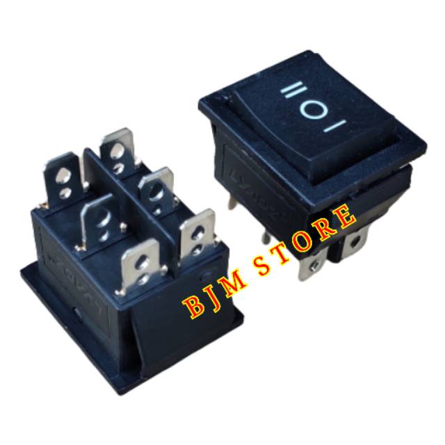 Saklar Switch Besar 6Pin ON - OFF - ON /  Saklar Hitam ON OFF ON 6 Kaki Hitam
