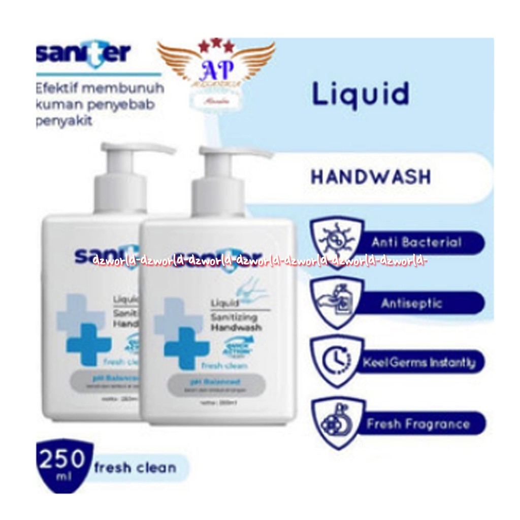 Saniter Liquid Sanitizing Handwash Sabun Cair Anti Bacterial 250ml Anti Bakteri