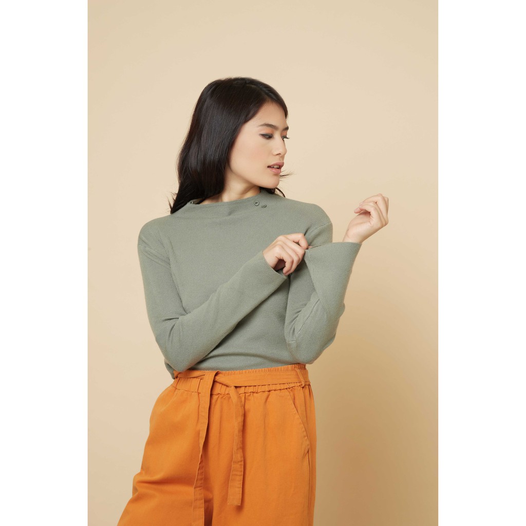 Peach Poppy Yara Top - Atasan Wanita Kaos Turtleneck Lengan Panjang