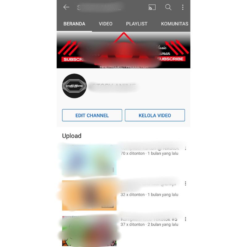 (Terjual) Akun YouTube 7k + Email AdSense