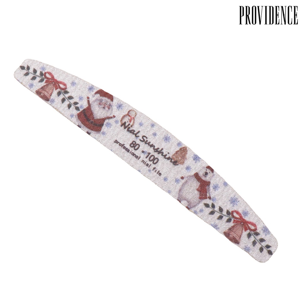 Providence Christmas Printed Nail File Half Moon Shape Sandpaper Nail Buffer Colorful Professional Manicure Tools for Female