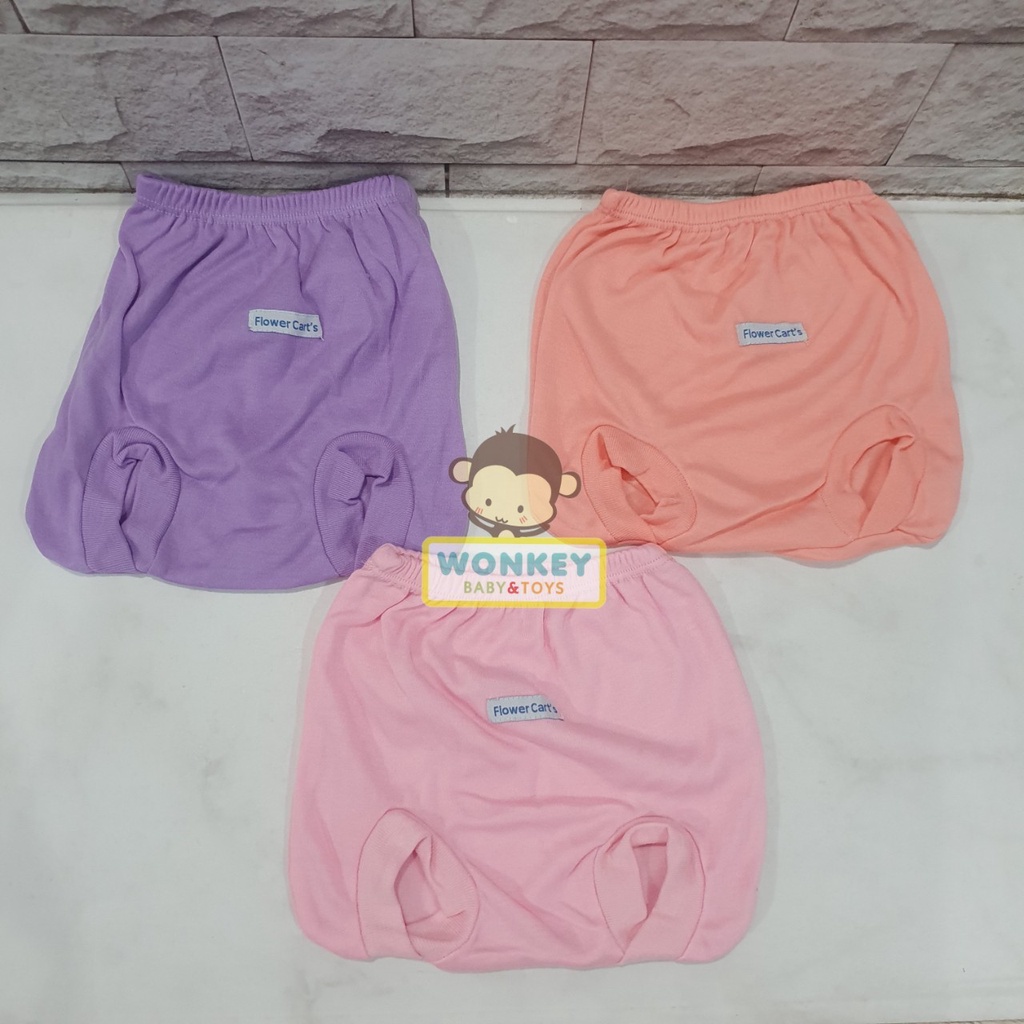 Celana Bayi Newborn Panjang / Pendek / Panjang Tutup Kaki / Celana Pop Baby 0-6 Bulan Flower Cart's