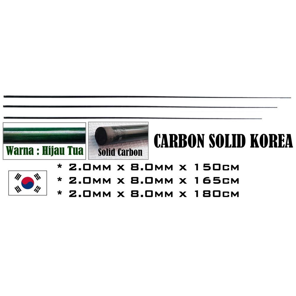 Blank Carbon Solid Korea 2.0mmx8.0mmx165cm
