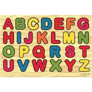 Hot Promo Mainan Edukatif / Edukasi Anak - Balok Kayu Puzzle Sticker Huruf Besar