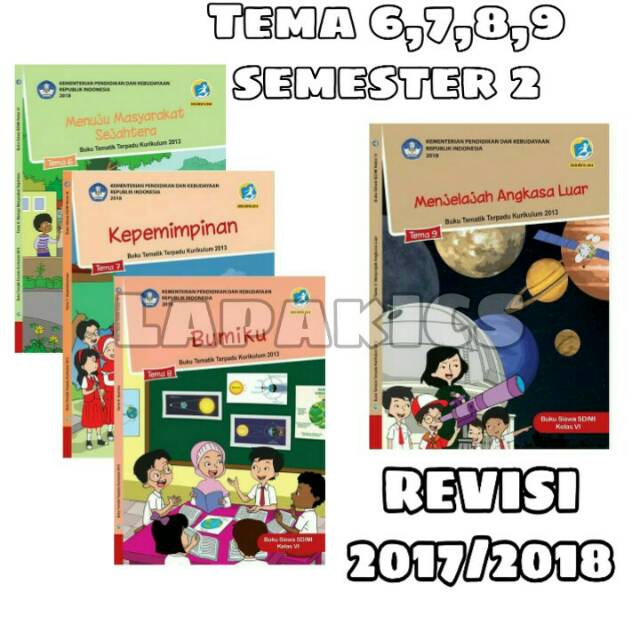 Paket Buku SD Kelas 6 Semester 2 Tema 6,7,8,9 Revisi 2017 Revisi 2018  Kurikulum 2013 Kurtilas-2