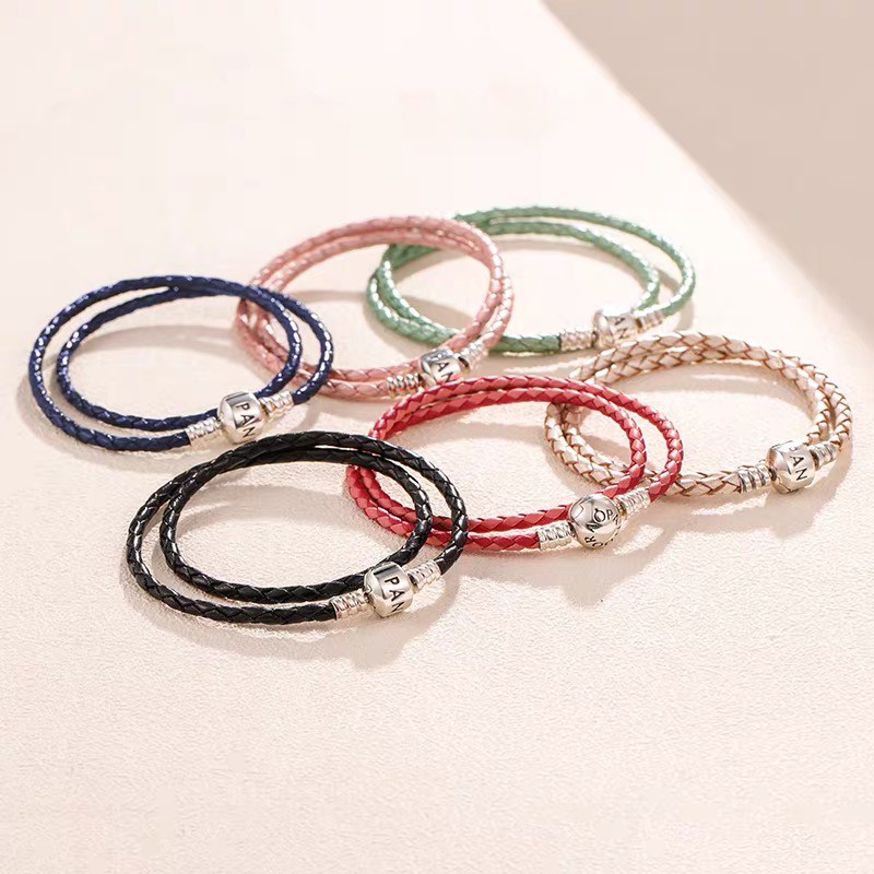  Gelang  Tali Bahan Kulit Model Pandora  590705 590745 Untuk 