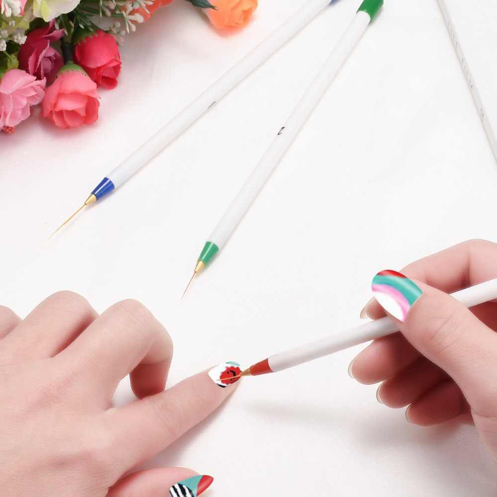 Kuas Kuku Nail Art 3 Pcs / Nail Art Liner Brush