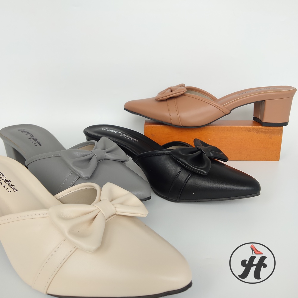 HMF Sepatu Hak Tahu Selop Pita MD03