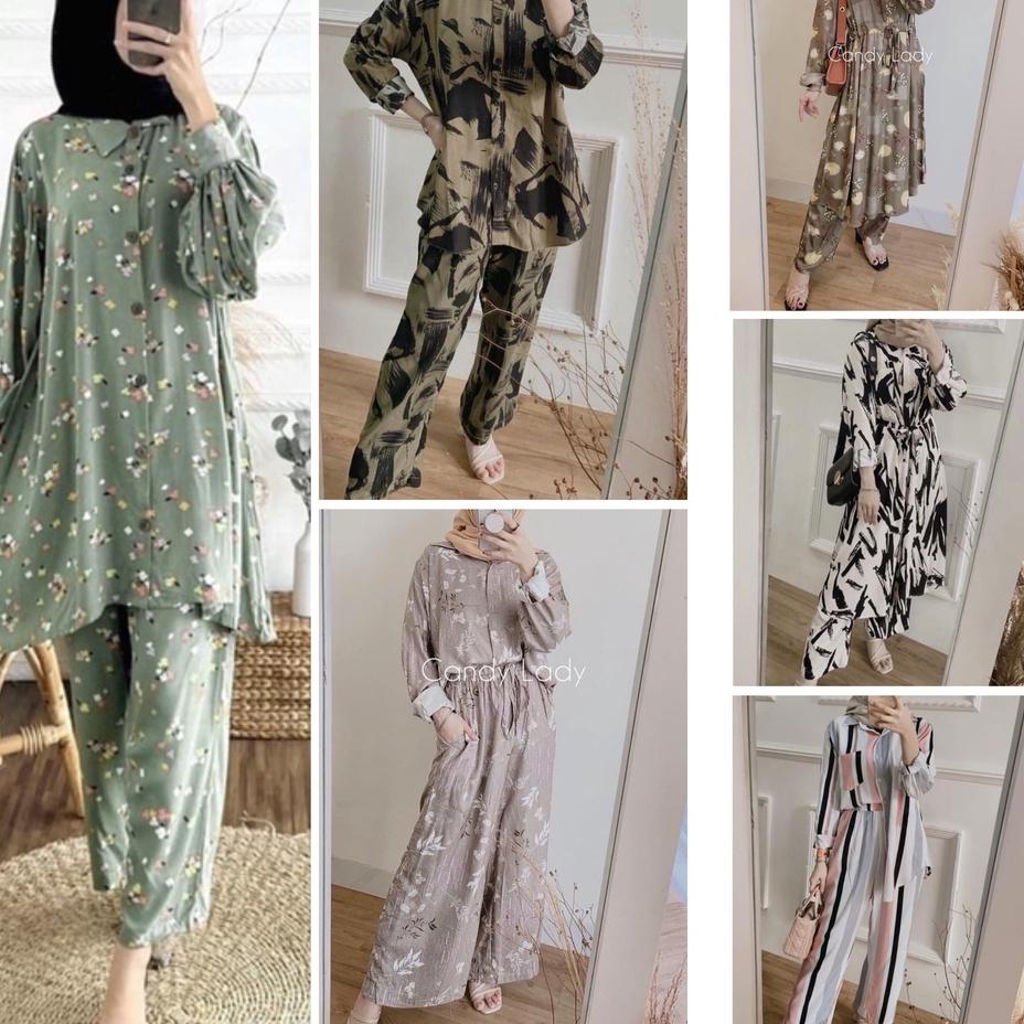 Banyak Dipakai.. SETELAN WANITA CRINKLE AIRFLOW RAYON MODEL TERBARU PAJAMAS SETCEL STELAN RAYON | TE