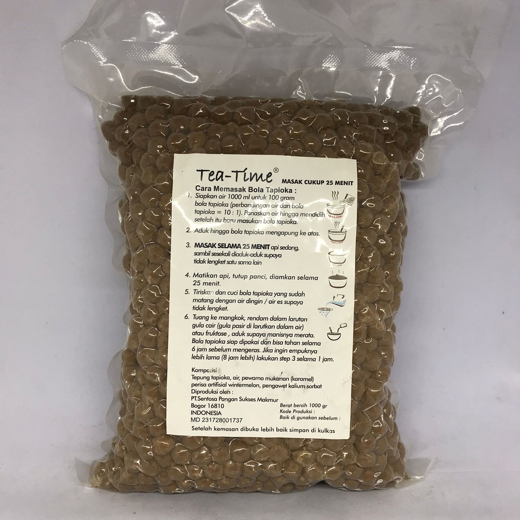 TEA TIME TAPIOCA PEARL 1KG / BOBA / MINUMAN/ BOBA TEA TIME