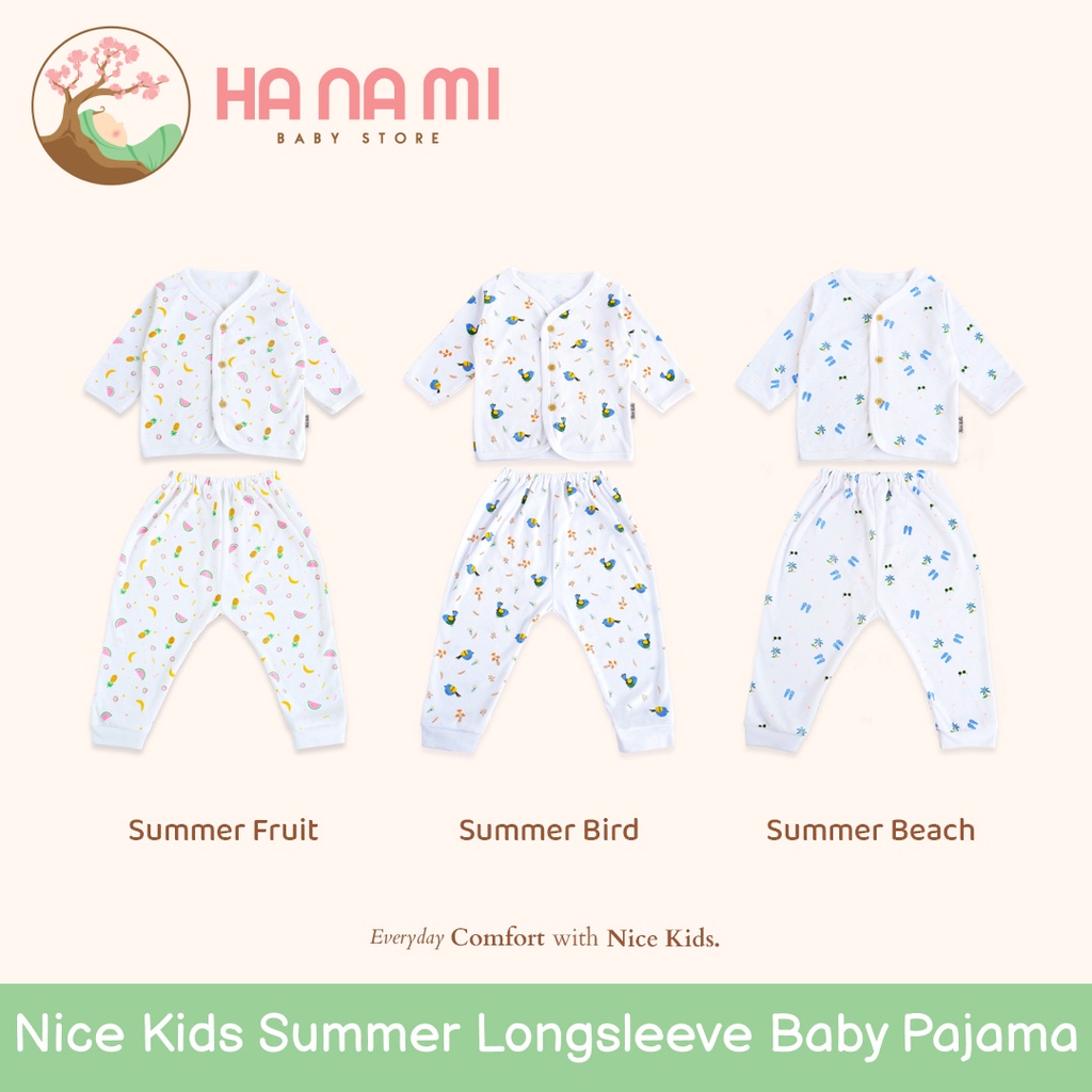 Nice Kids Summer Long Sleeve Baby Pajamas Set ( Baju Tidur Bayi )