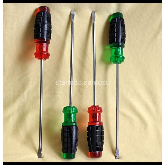 Obeng besar 8 inch minus plus kembang gagang karet panjang 31cm