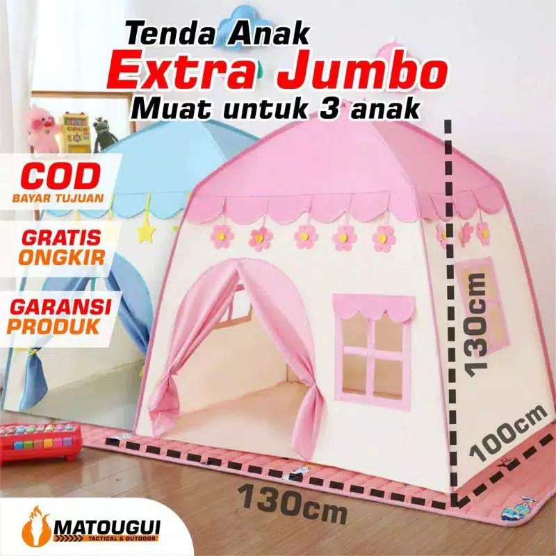 Tenda Anak Model Rumah Tenda Bermain Princess Castle Outdoor