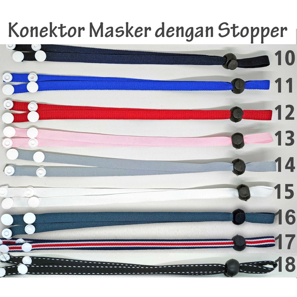 Konektor Tali Masker Hijab Kalung Masker 21-36 Strap Dengaan Stopper