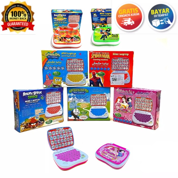 Cod Mainan Anak Alat Bantu Belajar Laptop Mini 4 Bahasa Karakter Cowok Cewek Model Baru Ah802. 508684
