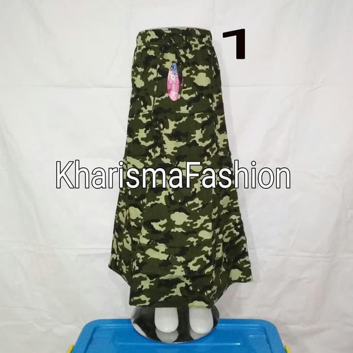 BARU ROK WANITA MURAH. ROK SUSUN ANAK MOTIF LORENG/ARMY UKR 1,S, M, L BHN KATUN STREACH MURAH -