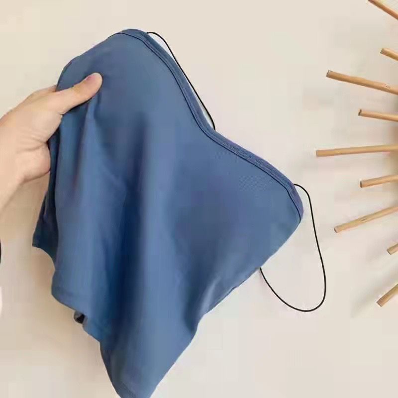 [ LINGERIE MASTER ] - (B-11) TANK TOP BRA BH FASHION GYM BRA OLAHRAGA PUSH UP LINGERIE WANITA TANPA KAWAT ELASTIS SEXY IMPORT-B-11 Biru