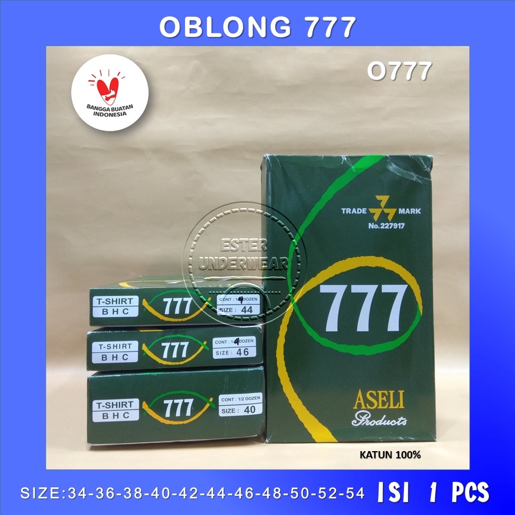 KAOS OBLONG PRIA 777 POLOS |O777 ISI 1 Pcs BAHAN KATUN