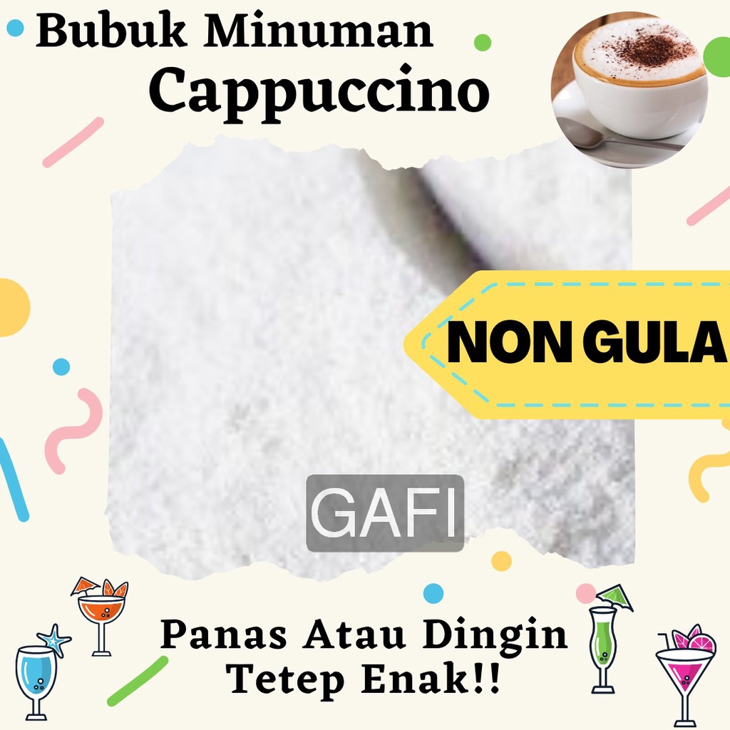 

Bubuk Minuman Rasa Cappuccino Non Gula 1Kg Minuman Powder Rasa Cappuccino Non Gula Kiloan Drinking Powder 1 Kg Kekinian Boba Aneka Instan Murah Enak Terbaik Halal Premium Distributor Toko Plain