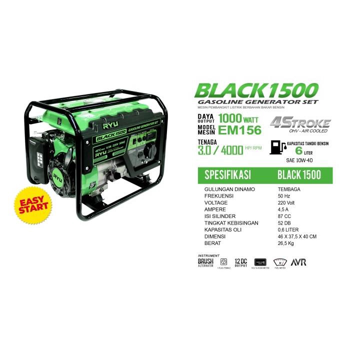 Genset 1200 Watt - Tekiro Ryu Black1500 terlaris